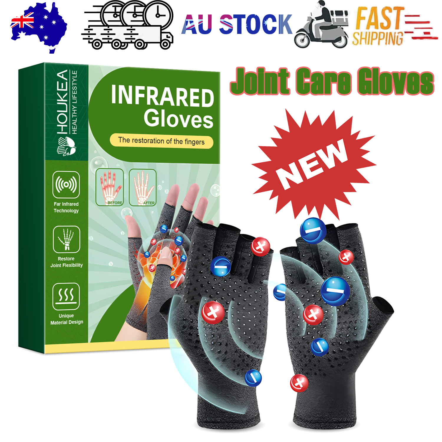 Houkea Joint Care Gloves Relieve Thumb Stiffness And Finger Joint Soreness And Swelling Discomfort Care Gloves V201-W13178443