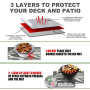 Yegbong Fireproof Mat, Outdoor Lawn Terrace Barbecue Fireproof Silver Rectangular Protective Mat V201-W13188448