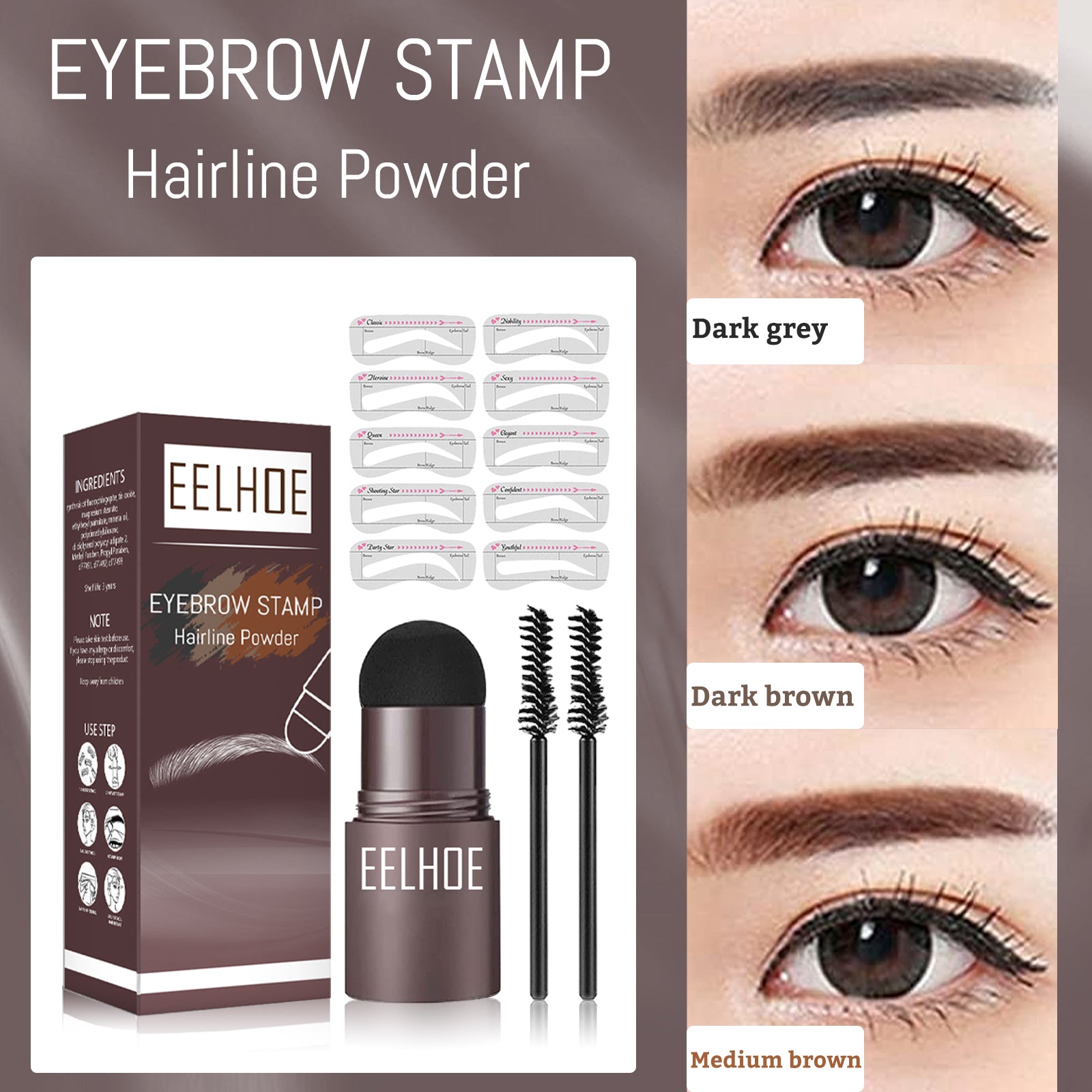 Eyebrow Print Mold Thrush, Lazy Eyebrows Fill Makeup Eyebrow Cake Waterproof Hairline Powder V201-W13194247