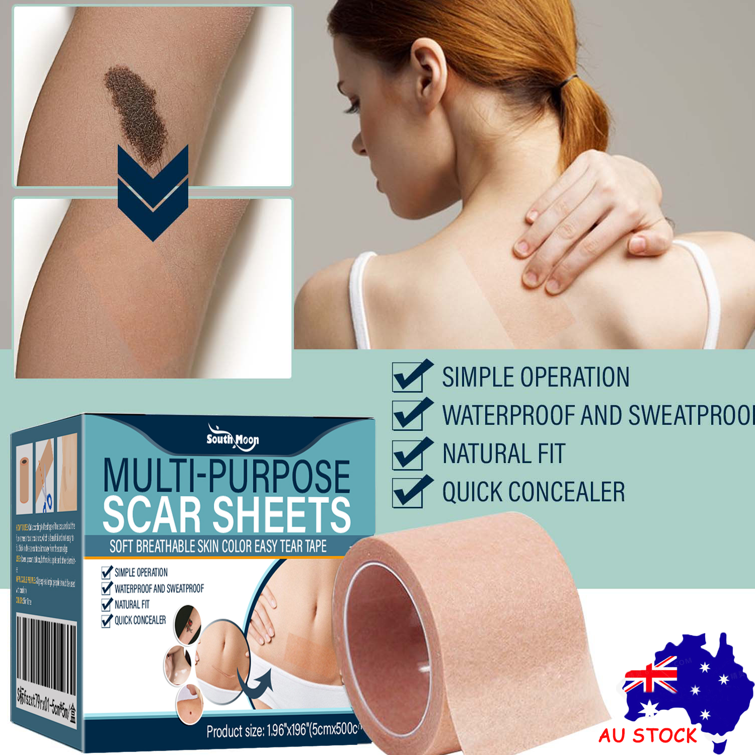 South moon Birthmark Skin Tone Concealer, Cover Body Scars Tattoo Spots Waterproof Color Masking Tape V201-W13194264
