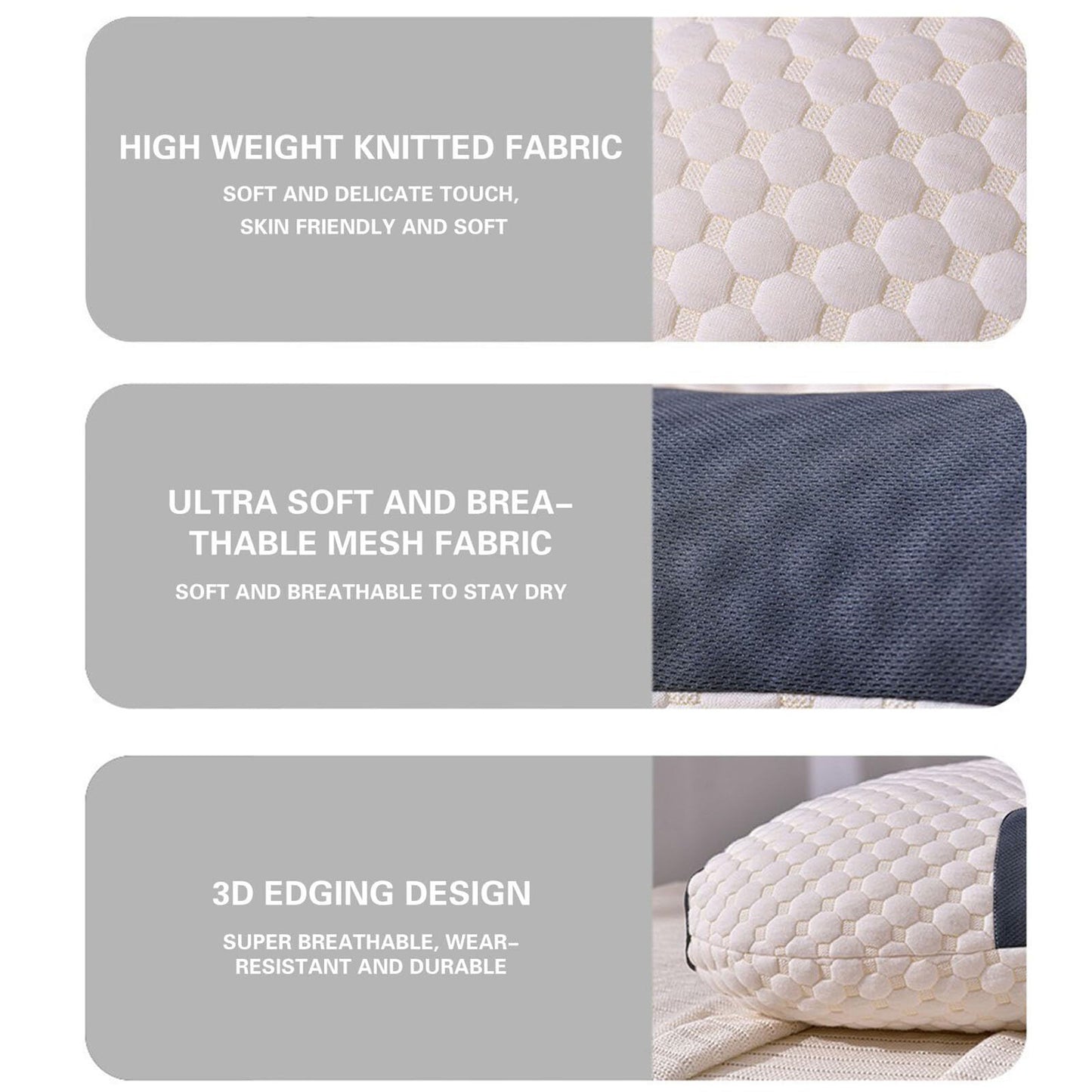 2 pcs Pain Relief Ergonomic Pillow Adjustable Contour Orthopedic Cervical Bed Pillow V201-W13213944
