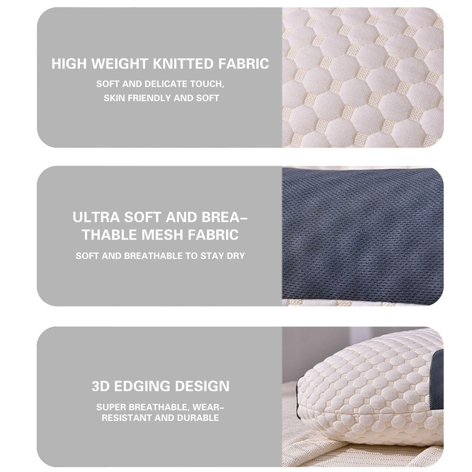 2 pcs Pain Relief Ergonomic Pillow Adjustable Contour Orthopedic Cervical Bed Pillow V201-W13213944