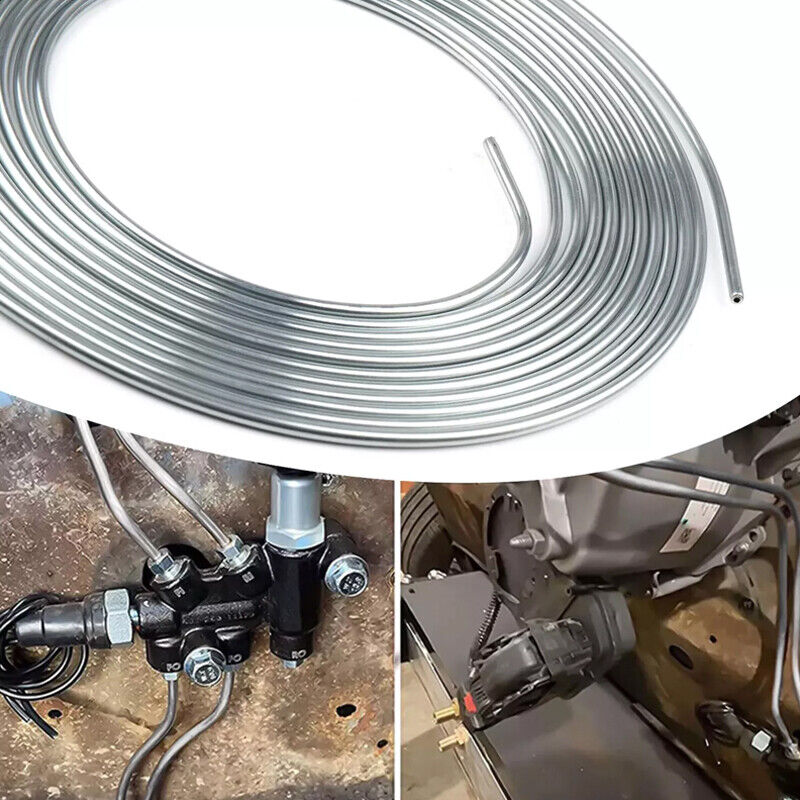 2 Packs 3/16 inch Brake Line Kit 25Ft Tube Rolls Zinc Steel with 32 Fittings NEW V201-W13220693