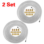 2 Packs 3/16 inch Brake Line Kit 25Ft Tube Rolls Zinc Steel with 32 Fittings NEW V201-W13220693