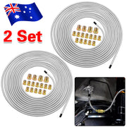 2 Packs 3/16 inch Brake Line Kit 25Ft Tube Rolls Zinc Steel with 32 Fittings NEW V201-W13220693