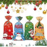 50 PCS Christmas Gift Bags with Assorted Christmas Prints for Xmas Gift Bags V201-W13240426
