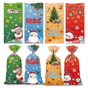 50 PCS Christmas Gift Bags with Assorted Christmas Prints for Xmas Gift Bags V201-W13240426