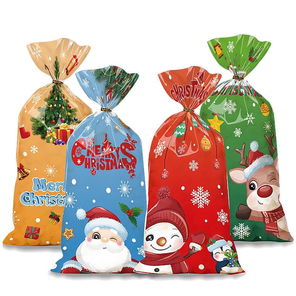 50 PCS Christmas Gift Bags with Assorted Christmas Prints for Xmas Gift Bags V201-W13240426