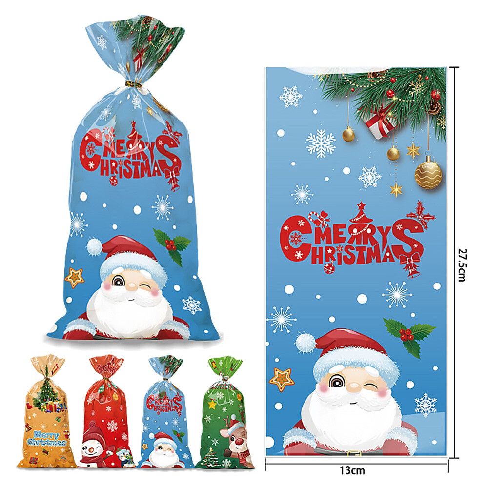 50 PCS Christmas Gift Bags with Assorted Christmas Prints for Xmas Gift Bags V201-W13240426