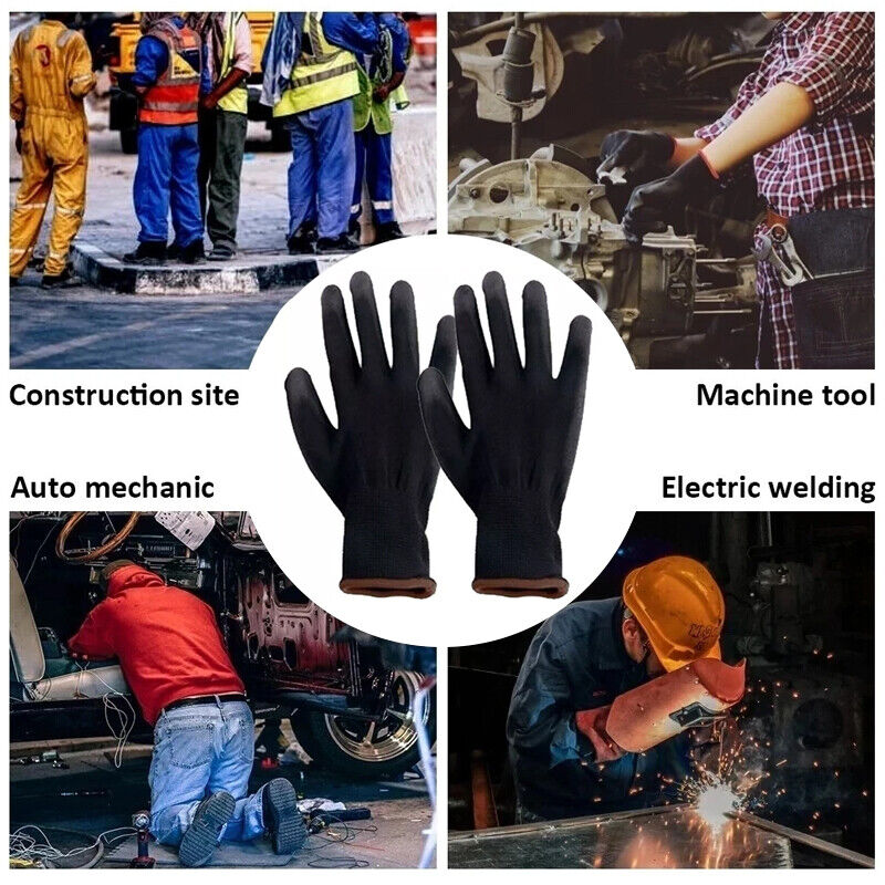 24PCS Antistatic Nylon Gloves Work Safety Working Mechanic Gloves Garden Builder V201-W13250097