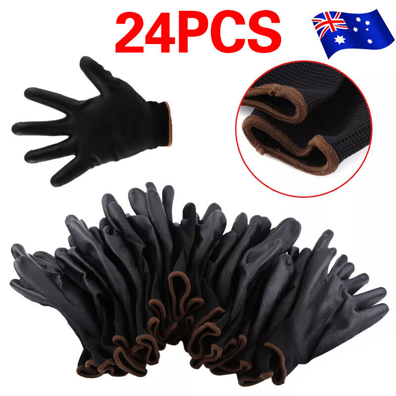 24PCS Antistatic Nylon Gloves Work Safety Working Mechanic Gloves Garden Builder V201-W13250097