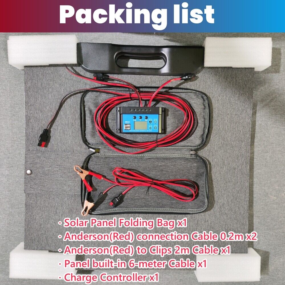 160W 160Watt Folding Solar Panel Blanket Mat Flexible Mono Power Camping RV USB 12V V201-W13272356