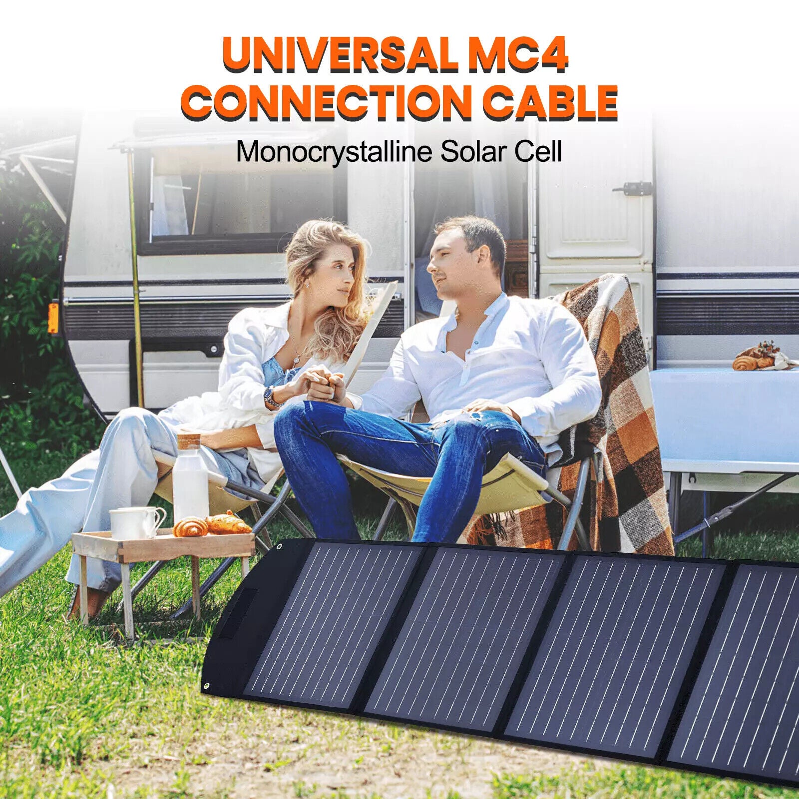 160W 160Watt Folding Solar Panel Blanket Mat Flexible Mono Power Camping RV USB 12V V201-W13272356