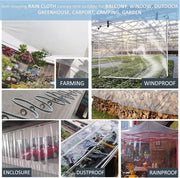 420GSM Heavy Duty Clear PVC Tarpaulin Cloth Transparent Tarps Grommets 3X4M V201-W13278699