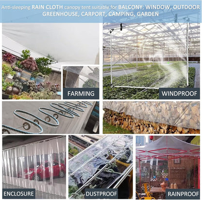 420GSM Heavy Duty Clear PVC Tarpaulin Cloth Transparent Tarps Grommets 3X4M V201-W13278699