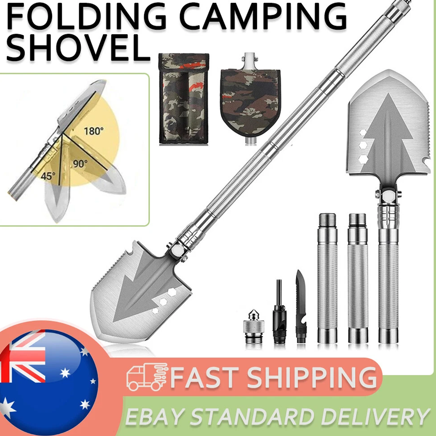 Camping Shovel Folding Outdoor Survival Tools Multifunction Hiking Military V201-W13279372