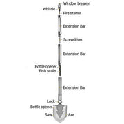 Camping Shovel Folding Outdoor Survival Tools Multifunction Hiking Military V201-W13279372