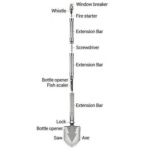 Camping Shovel Folding Outdoor Survival Tools Multifunction Hiking Military V201-W13279372