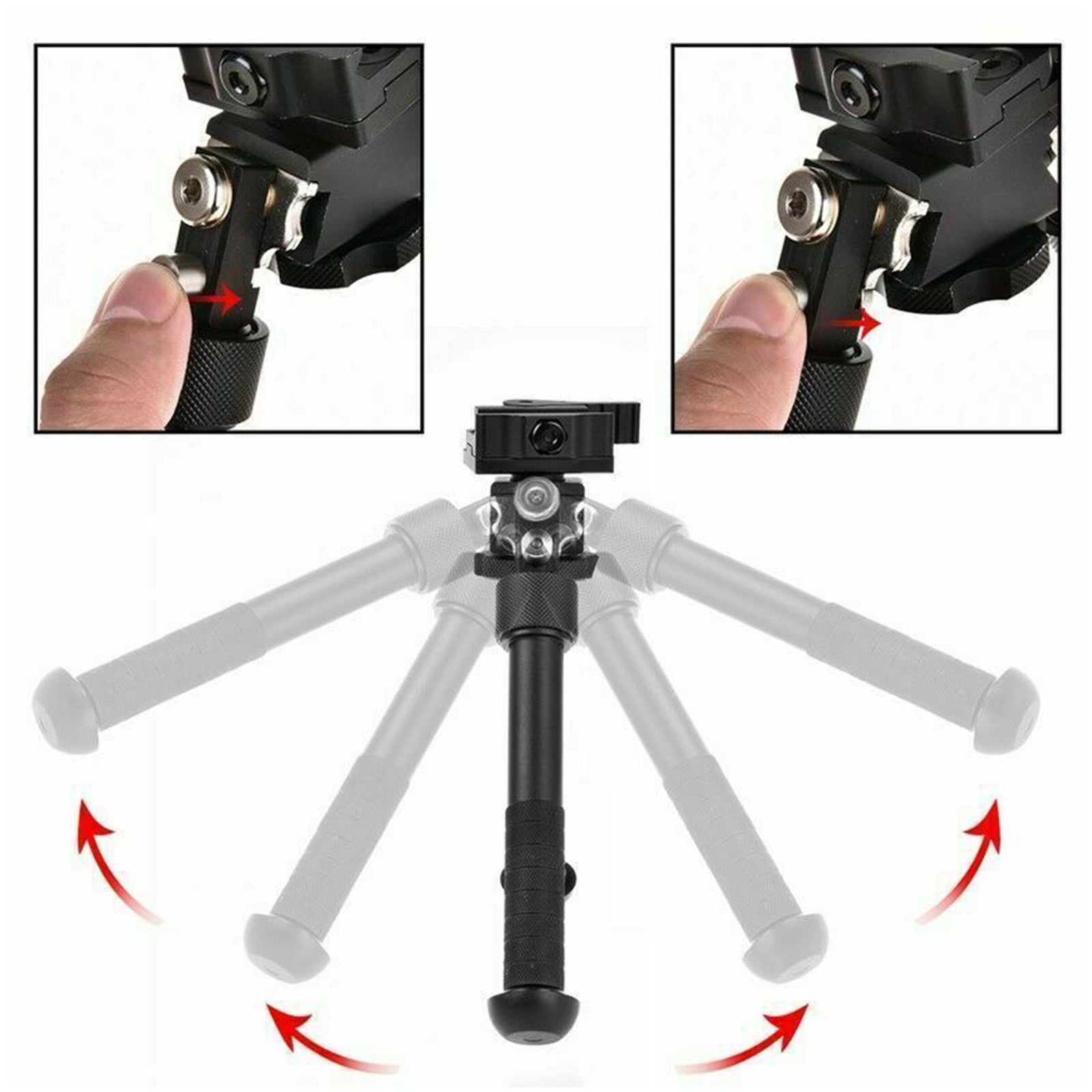 6.5- 9" Foldable QD Picatinny Rail Mount V8 Adjustable Bipod V201-W13280169