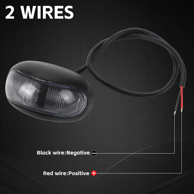 10X LED Clearance Lights Amber Red Side Marker Lamp Truck Trailer Caravan 12-24V V201-W13281975
