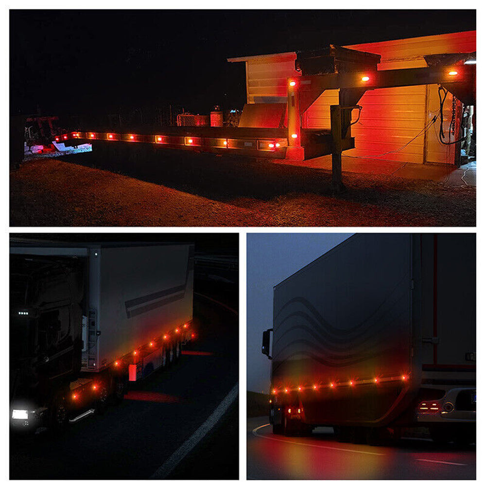 10x LED Clearance Lights Side Marker Lamp Red Amber Truck Trailer Caravan Lorry V201-W13281976
