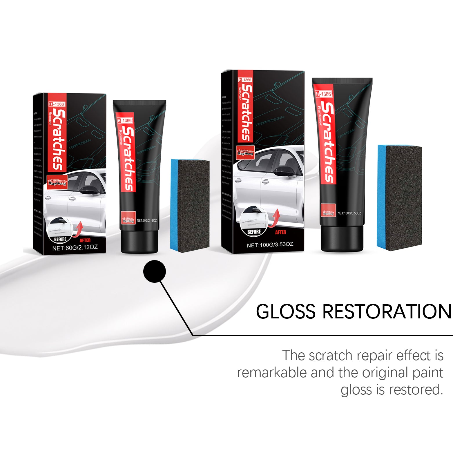 cratches Remover, Paint Cleaning Decontamination Wax Scratch Retreading Paste Repair Car Wax V201-W13288638
