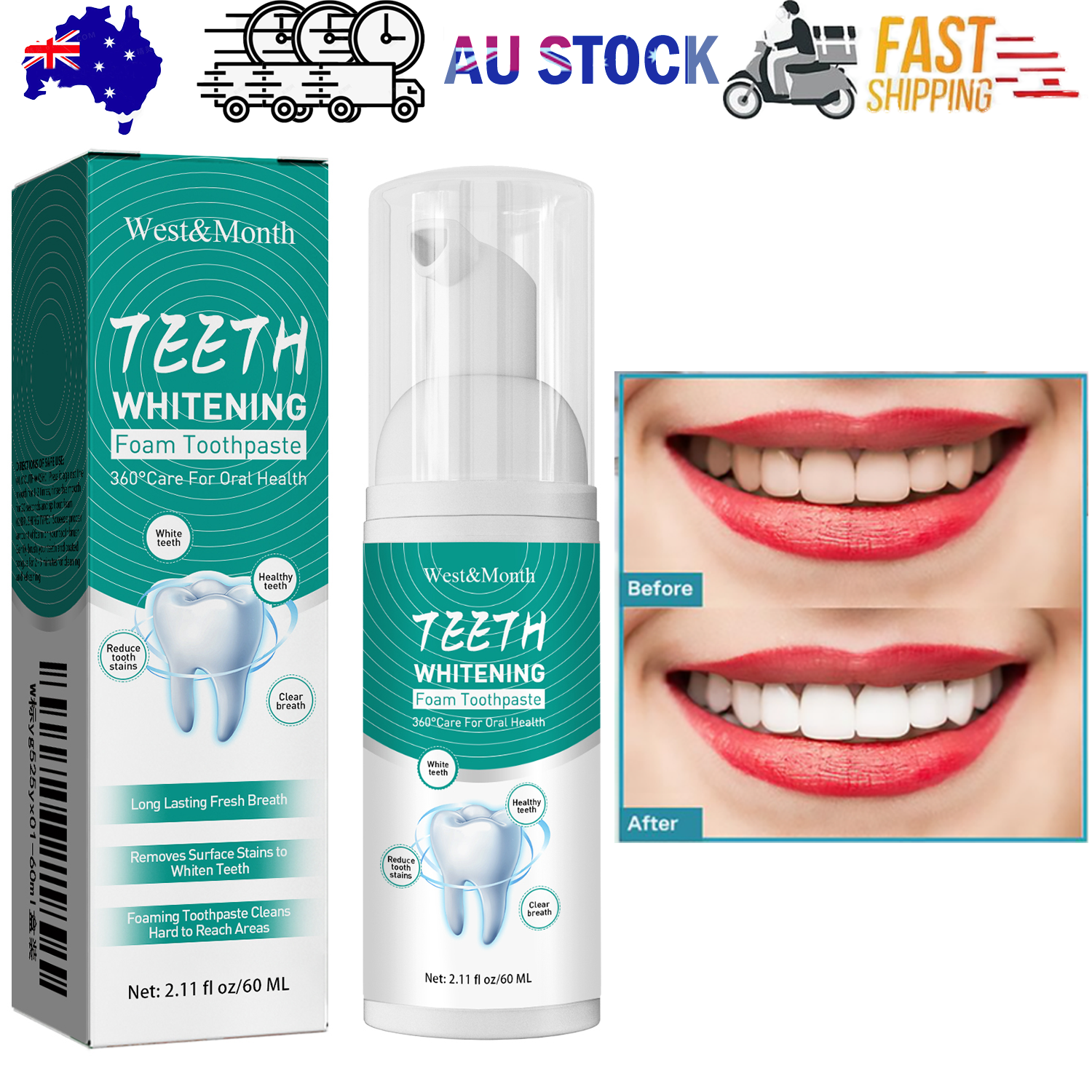 Foam Toothpaste Breath Freshening Whitening Toothpaste Tooth Anti-Moth Mouth Cleaning Tooth Stains And Gum V201-W13288640