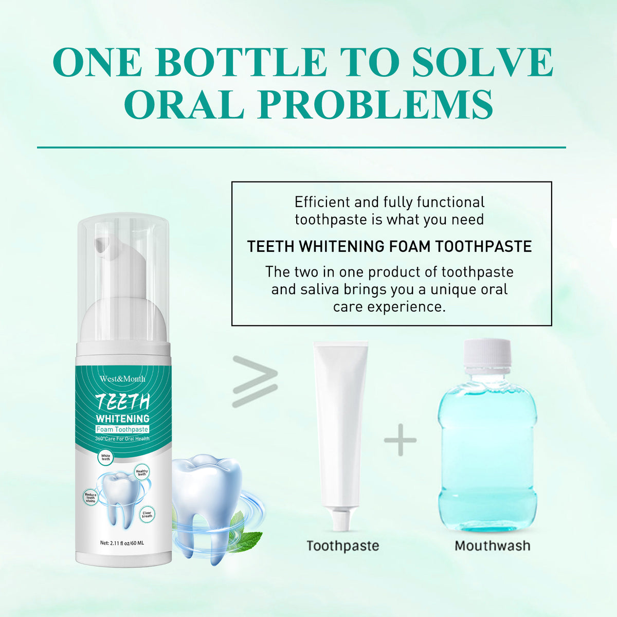 Foam Toothpaste Breath Freshening Whitening Toothpaste Tooth Anti-Moth Mouth Cleaning Tooth Stains And Gum V201-W13288640