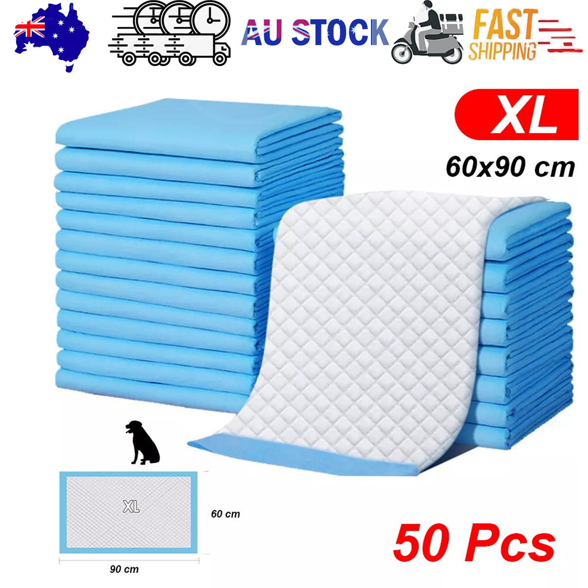 50pcs Pet Training Pads Puppy Toilet Dog Pee Indoor 60x90cm Super Absorbent V201-W13289787