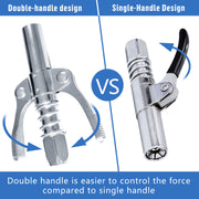 Grease Gun Coupler High Pressure Quick Release Lock Nozzles w/Hose For 1/8"NPT V201-W13314314