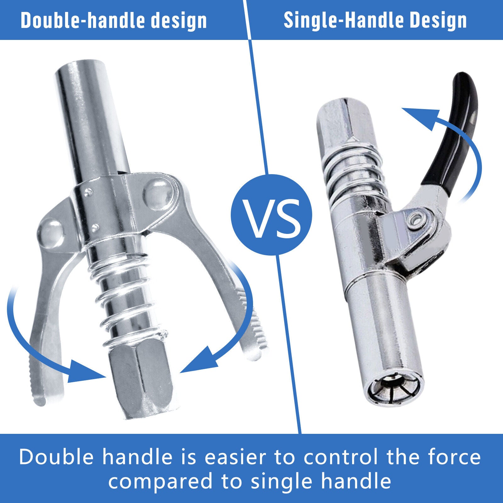 Grease Gun Coupler High Pressure Quick Release Lock Nozzles w/Hose For 1/8"NPT V201-W13314314