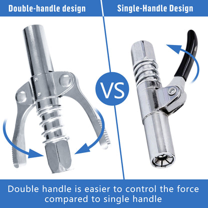 Grease Gun Coupler High Pressure Quick Release Lock Nozzles w/Hose For 1/8"NPT V201-W13314314