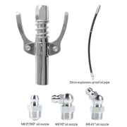 Grease Gun Coupler High Pressure Quick Release Lock Nozzles w/Hose For 1/8"NPT V201-W13314314