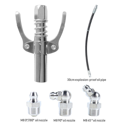 Grease Gun Coupler High Pressure Quick Release Lock Nozzles w/Hose For 1/8"NPT V201-W13314314