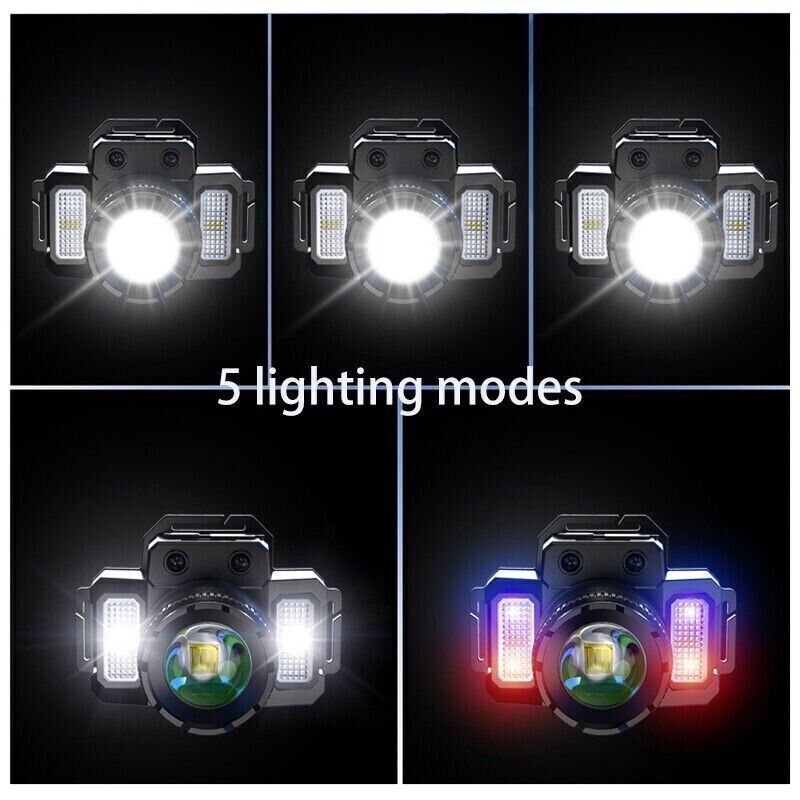 900000LM LED Headlamp Rechargeable Headlight Zoomable Head Torch Lamp Flashlight V201-W13314315