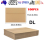100x Kraft Envelopes Brown DL Mailer for Standard Business Wedding Party 120GSM V201-W13314556