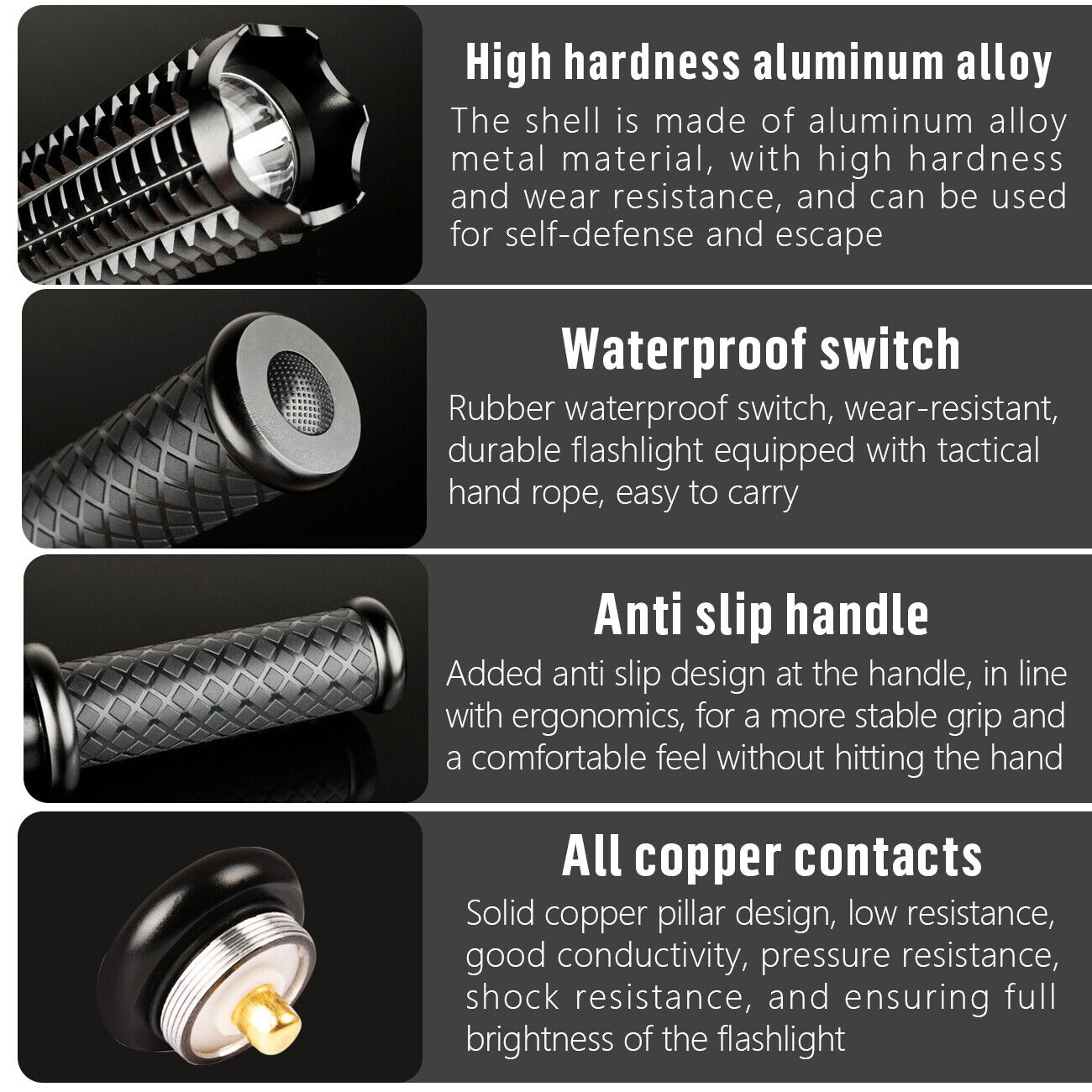 90000LM Baseball Bat LED Flashlights Waterproof Powerful Aluminium for Emergency V201-W13332896