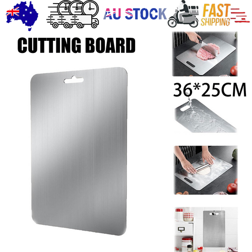 Cutting Board Double-Sided Stainless Steel Chopping Boards for Kitchen Camping 36x25cm V201-W13333276