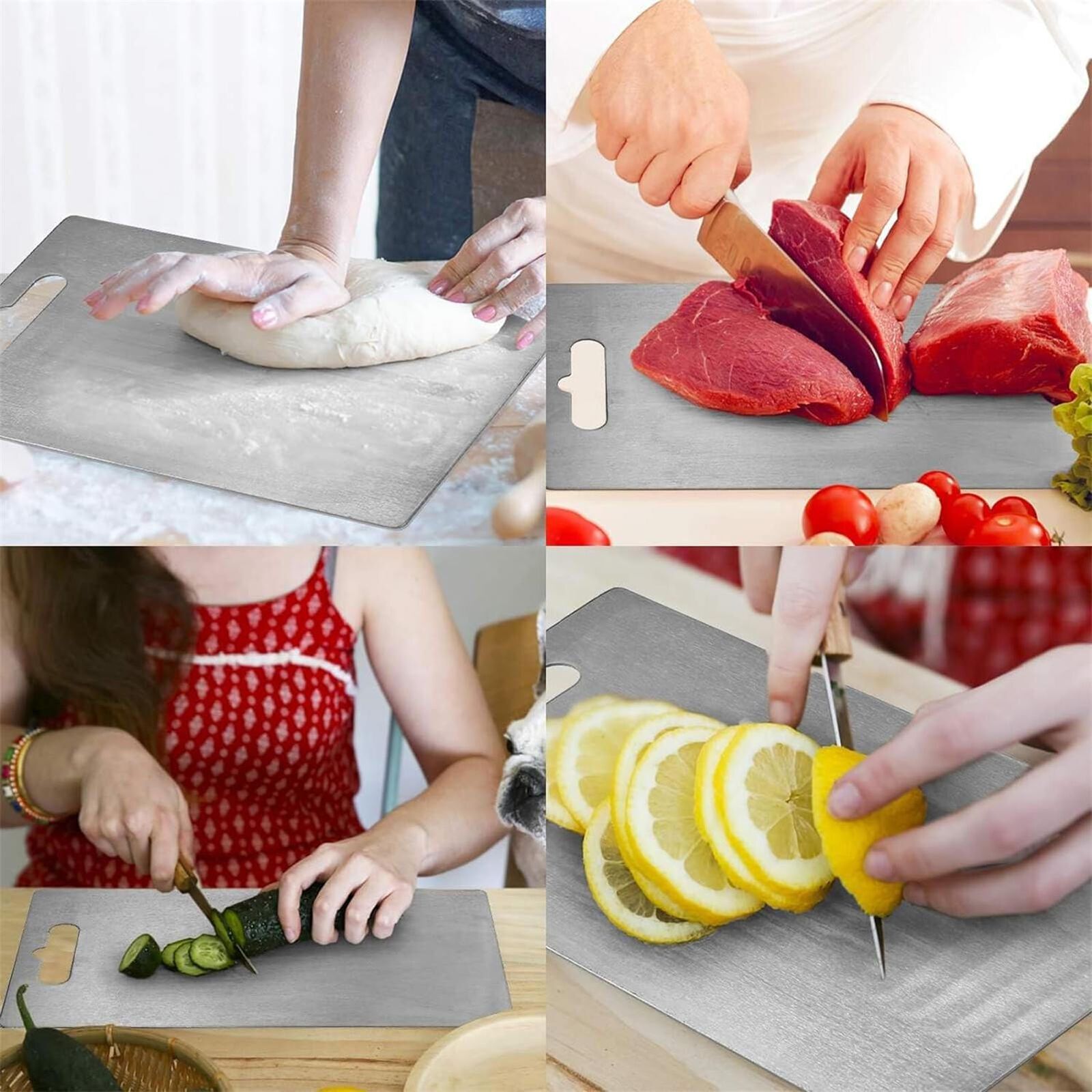 Cutting Board Double-Sided Stainless Steel Chopping Boards for Kitchen Camping 46x30cm V201-W13333277