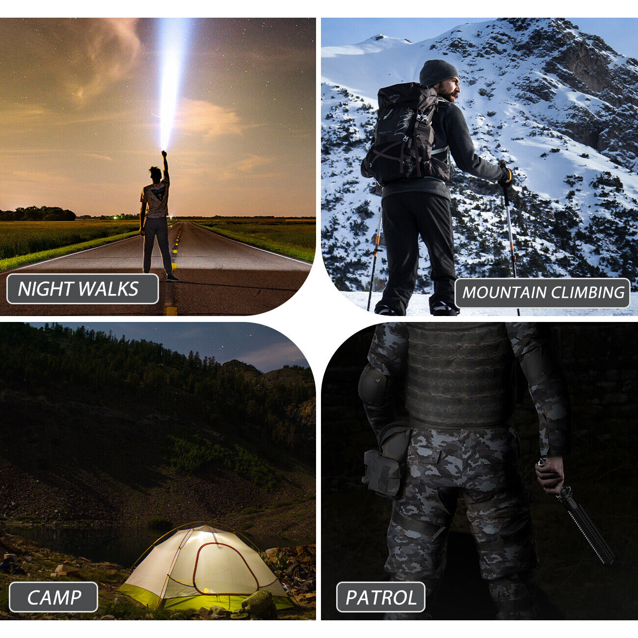Baseball LED Flashlight Rechargeable Zoom Police Security Torch Baton Lamp Light V201-W13349285