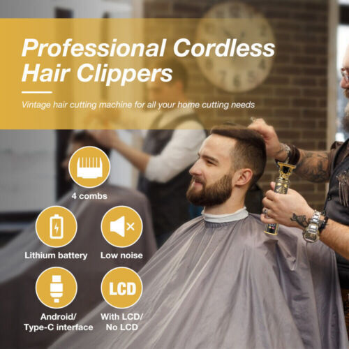 Professional Mens Hair Clippers Shaver Trimmers Machine Cordless Beard Electric V201-W13358181
