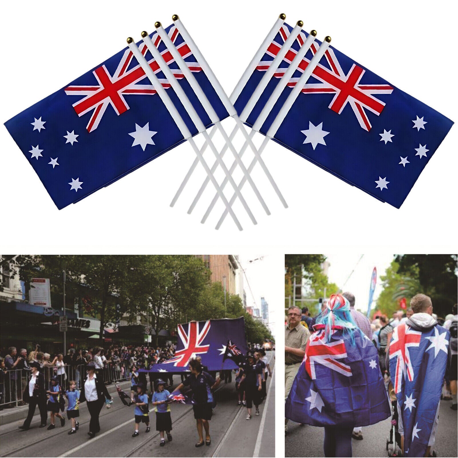 Small Waver Hand Held Aussie Flags Party Supplies Banner AU 8pcs Australia Flag V201-W13382187