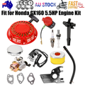 For Honda GX160 5.5HP Recoil Carburetor Ignition Coil Spark Plug Air Filter V201-W13391305