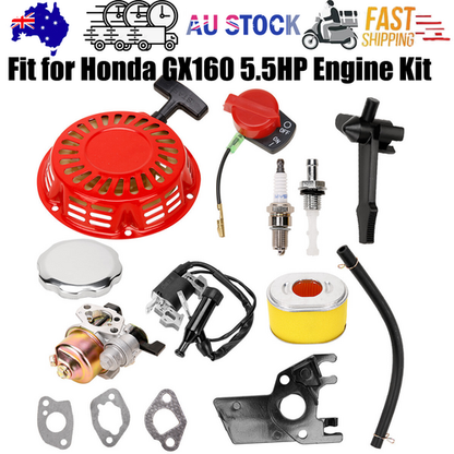 For Honda GX160 5.5HP Recoil Carburetor Ignition Coil Spark Plug Air Filter V201-W13391305