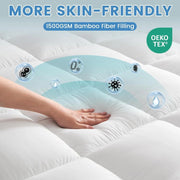 1500GSM Bamboo Mattress Topper Extra Thick 10CM Bed Topper Queen: 152 x 203 + 40 cm V201-W13484773