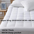 1500GSM Bamboo Mattress Topper Extra Thick 10CM Bed Topper super King: 203 x 203 + 40 cm V201-W13484801