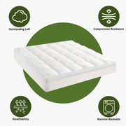 1500GSM Bamboo Mattress Topper Extra Thick 10CM Bed Topper super King: 203 x 203 + 40 cm V201-W13484801