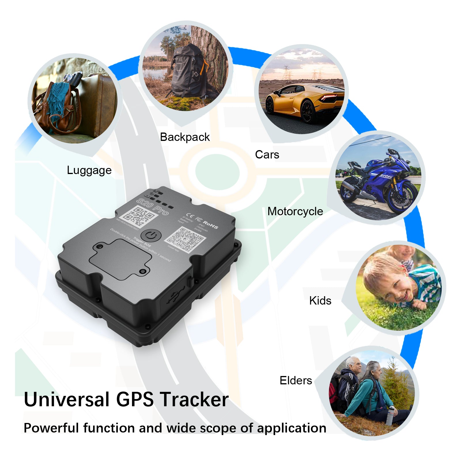 4G GPS Tracker for Car/Moto/Luggage - Waterproof, Real-time Tracking 30 Days Battery Life, Remote Control via V201-W13485932
