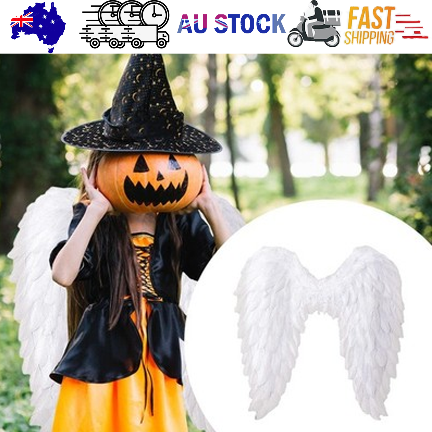 Angel Wings Fairy Wings with Elastic Straps Adults White V201-W13519982