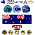 2 Pack Australian Aussie Flag Australia Day Oz AU 2x3ft 60x90cm Polyester V201-W13534981